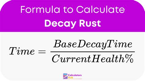 rust sheet metal wall decay rate|rust decay table calculator.